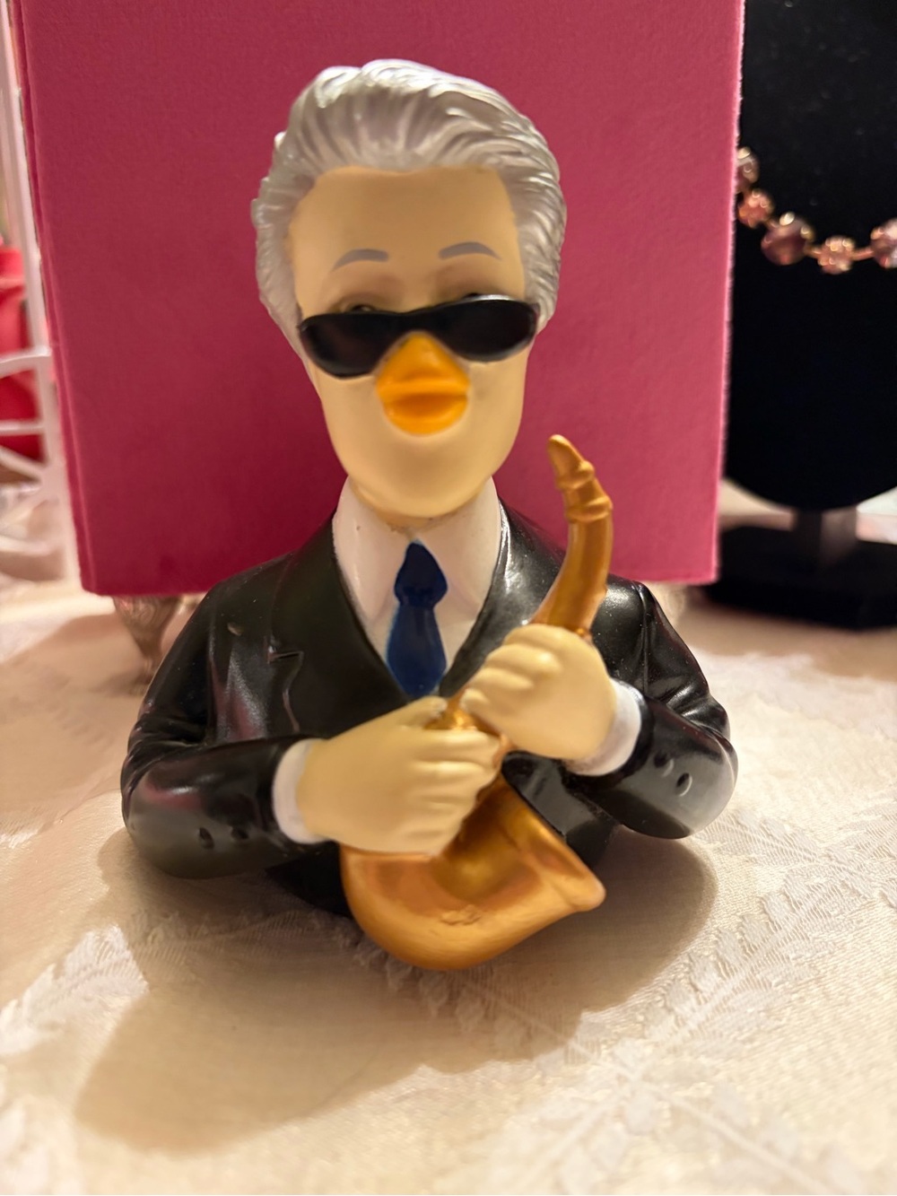 Celebriducks Novelty Black and Gold Duck Figurine First Edition